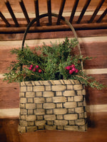 #TB-SFDB Primitive Small Flat Wall Or Door Basket - Taupe over Black