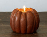 #NY236458  Primitive Bronze 3D Flame 5 Inch Pumpkin Candle - 6Hr Timer