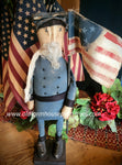 #MDYSBLU  Primitive Mini Blue Uniform Soldier With Flag 🇺🇸 MADE IN THE USA