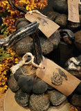 #GBCOCO Grungy Black "Cocoa Bean Burlap Bag" Pumpkin Stack By MOSES ALLEN COLLECTION