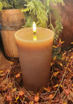 #19PDN  Primitive Caramel 6x4 Flameless Realistic Melt Pillar Candle