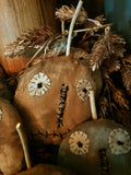 #BYC-OP Primitive Flat Grungy Orange Jack O Lantern 🎃 Bowl Filler  MADE IN AMERICA!