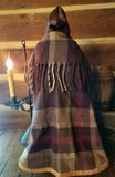 #A268 2026 Signed ARNETT'S Wool Plaid Cloak Santa Holding A Lantern & Tree