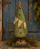 #DTRE Primitive "JOY" Fabric Christmas Tree By Dawn's Attic Treasures