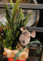 #1RSM Red Stocking With Mouse & Greens By RUGGED CHIC COLLECTION