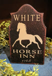 #WHCT Mini Tavern Style "White Horse Inn 1768" Wood Shelf Sitter MADE IN THE USA!