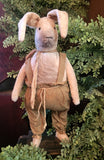 #5ARNPC ARNETT'S FLOPPY EAR BUNNY 🐰 Wearing Sage Green & Tan Check Suspender Pants