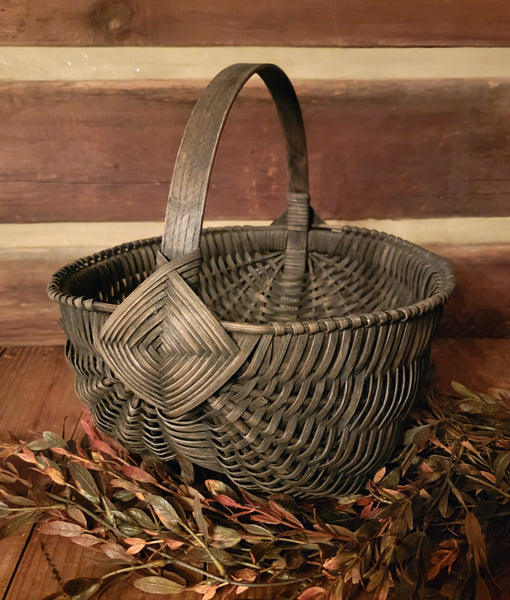 #TAE12 Primitive Distressed Black Egg Basket MADE IN THE USA!