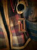 #A268 2026 Signed ARNETT'S Wool Plaid Cloak Santa Holding A Lantern & Tree