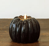 #NY236457 Primitive Black 3D Flame 5 Inch Pumpkin Candle - 6Hr Timer