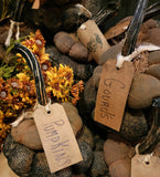 #OCO Grungy Orange "Cocoa Bean Burlap Bag" Pumpkin Stack By MOSES ALLEN COLLECTION