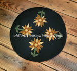 #CMDG0037  "Sunflower Power" Round Candle Mat