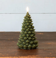 #NY236683  7In Green 3D Flame Balsam Tree Candle