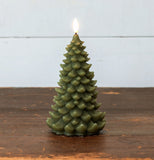 #NY236683  7In Green 3D Flame Balsam Tree Candle
