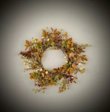 #G243069 12" Fall Wildflower, Pumpkin, and Berry Candle Ring