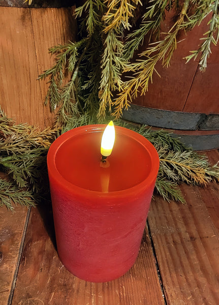 #5PDN Textured 4x3" Flameless Realistic Melt Pillar Candle