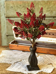 #R7500 Red Fenwick Buds Bush 17In
