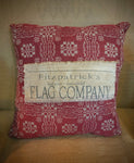 #WRN1340-F Primitive Woven Pillow Woven With "Flag Company" Printed Tag