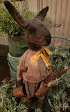 #PCDF33 Primitive "Lizzie" Chocolate Brown Bunny by Moses Allen Collection