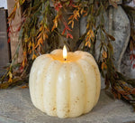 #NY236459  Primitive Cream 3D Flame 5 Inch Pumpkin Candle - 6Hr Timer