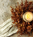 #G233313  Primitive Brown Eucalyptus 14In Candle Ring