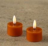 #772642  Set of 2 - 3D Flame Orange Tealight Candles w/ Melting Effect