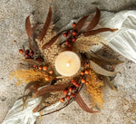 #G228752 Mixed Wheat & Berry 12In Candle Ring