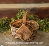 #ANE5-M Primitive "Mustard" Small Egg Basket MADE IN THE USA!