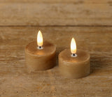 #NY236554  Set of 2 3D Flame Beige Tealight Candle