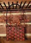 #DR-SFDB Primitive Small Flat Wall Or Door Basket - Deep Red