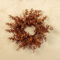 #G233313  Primitive Brown Eucalyptus 14In Candle Ring