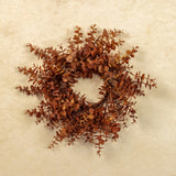 #G233313  Primitive Brown Eucalyptus 14In Candle Ring
