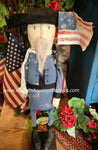 #MDY0064  Primitive Blue Uniform Soldier With Black Hat And Flag 🇺🇸 MADE IN THE USA