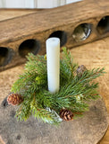 #XP78120 White Spruce 7In Candle Ring