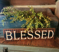 #184147  "BLESSED" Wood Sign
