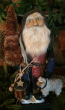 #63HS Primitive Santa With Sheep & Patriotic Drum By HOLLY SCHMIDT