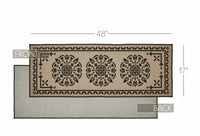#84622 Black Tan Jacquard Polyester Mat - 17x48In