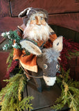 #2DK-25 HOLLY SCHMIDT "Clay Face Santa Riding A Donkey" ONE OF A KIND