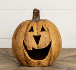 #WS221215 Beige 11In Big Mouth Resin Pumpkin