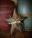 #PACH14 Primitive Painted Small "Black Star" With Sweet Annie (Made In USA)