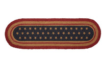#34064 "Liberty Stars Flag" Jute Stair Tread Oval 8.5x27In