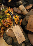 #OCO Grungy Orange "Cocoa Bean Burlap Bag" Pumpkin Stack By MOSES ALLEN COLLECTION