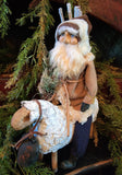 #2RDS  HOLLY SCHMIDT "Santa Riding Sheep With Bell " ONE OF A KIND