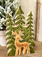 #1301TFC  3D Reindeer With A Tree  10x6In