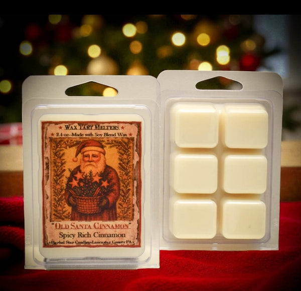 #SCINN6 "Old Santa Cinnamon" Pack of 6 Mini Soy Wax Tarts