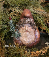 #HS-CH8 Handmade Chalkware Belsnickel Bust by Holly Schmidt