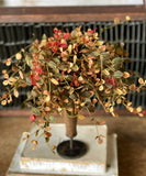 #V91670  12In Bog Pimpernel Half Sphere - Red