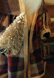 #A268 2026 Signed ARNETT'S Wool Plaid Cloak Santa Holding A Lantern & Tree