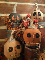30-JH Primitive Orange Jack O Lantern Head MADE IN AMERICA!