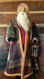 #A271 2026 Signed ARNETT'S Wool Plaid Cloak Santa Holding A Lantern & Tree